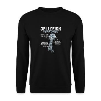Qualle Meerestier Tauchen Quallen - Unisex Pullover - Schwarz - Vorne - Alina (178cm) & Michal (187cm)