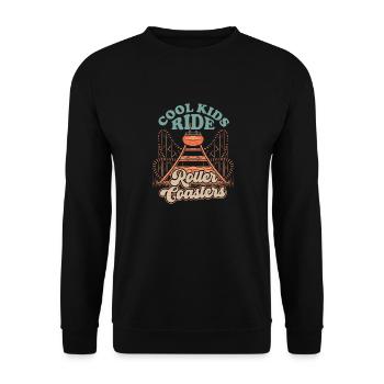 Theme Park Boy Amusement Park Cool Kids Ride Roll - Unisex Sweatshirt - black - Front - Alina (178cm) & Michal (187cm)