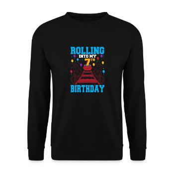Un garçon de vacances de parc à thème roulant dans ma 7ème naissance - Sweat-shirt Unisexe - noir - Devant - Alina (178cm) & Michal (187cm)