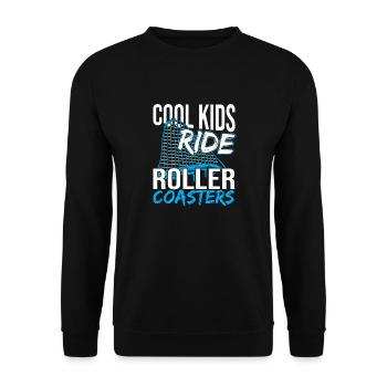 Theme Park Amusement Park Boy Cool Kids Ride Reel - Unisex Sweatshirt - black - Front - Alina (178cm) & Michal (187cm)