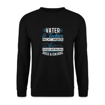 Vater & Tochter - nicht immer einer meinung - Unisex Pullover - Schwarz - Vorne - Alina (178cm) & Michal (187cm)