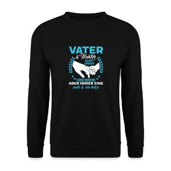 Vater & Tochter - nicht immer einer meinung - Unisex Pullover - Schwarz - Vorne - Alina (178cm) & Michal (187cm)