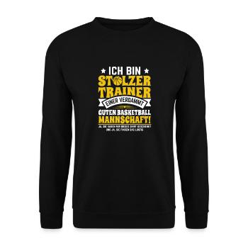 Ich bin stolzer Trainer einer verdammt guten Baske - Unisex Pullover - Schwarz - Vorne - Alina (178cm) & Michal (187cm)