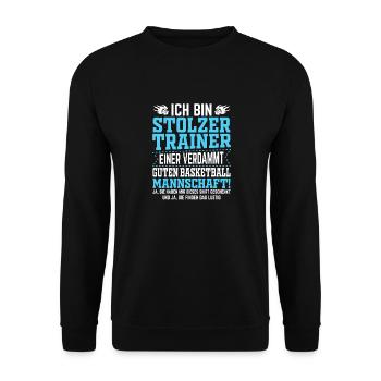 Ich bin stolzer Trainer einer verdammt guten Baske - Unisex Pullover - Schwarz - Vorne - Alina (178cm) & Michal (187cm)