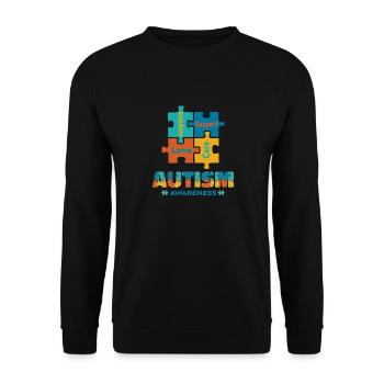 Acceptance Love Autism Awareness Cute Puzzle Piece - Unisex Sweatshirt - black - Front - Alina (178cm) & Michal (187cm)
