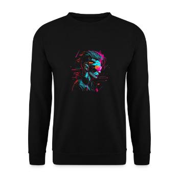 punk - Unisex Sweatshirt - black - Front - Alina (178cm) & Michal (187cm)