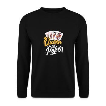 Queen Of Poker Gambling Card Player - Unisex Sweatshirt - black - Front - Alina (178cm) & Michal (187cm)