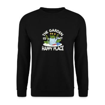 The garden is my happy place Funny garden - Unisex Sweatshirt - black - Front - Alina (178cm) & Michal (187cm)
