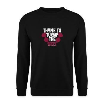 Thym au navet Le navet drôle de jardinage - Sweat-shirt Unisexe - noir - Devant - Alina (178cm) & Michal (187cm)
