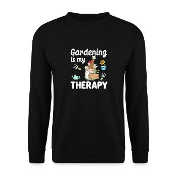 Gardening is my therapy Farmer Planter - Unisex Sweatshirt - black - Front - Alina (178cm) & Michal (187cm)