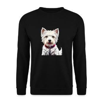 West Highland White Terrier - Westie - Unisex Sweatshirt - black - Front - Alina (178cm) & Michal (187cm)