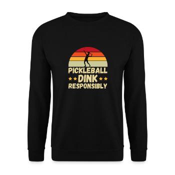 pickleball Dink Responsibly Gift - Unisex Sweatshirt - black - Front - Alina (178cm) & Michal (187cm)