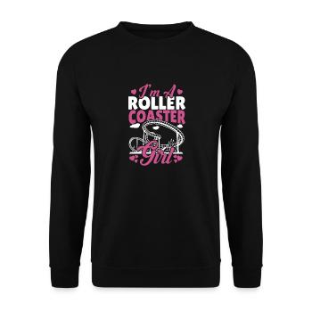 Amusement Park Theme Park Vacation I'm A Roller Co - Unisex Sweatshirt - black - Front - Alina (178cm) & Michal (187cm)