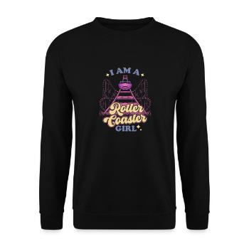 I'm A Roller Coaster Girl Amusement Park Theme Par - Unisex Sweatshirt - black - Front - Alina (178cm) & Michal (187cm)