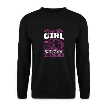 Girl Who Loves Roller Coasters Theme Park Vacances - Sweat-shirt Unisexe - noir - Devant - Alina (178cm) & Michal (187cm)