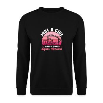 Amusement Park Theme Park A Girl Who Loves Roller - Unisex Sweatshirt - black - Front - Alina (178cm) & Michal (187cm)