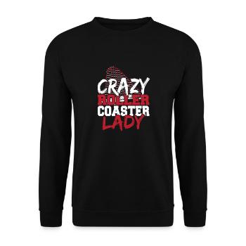 Crazy Roller Coaster Lady Theme Park Amusement Par - Unisex Pullover - Schwarz - Vorne - Alina (178cm) & Michal (187cm)