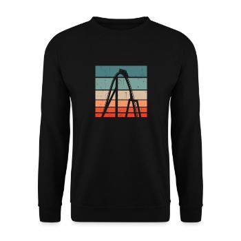 Theme Park Vintage Amusement Park Retro Roller Coa - Unisex Sweatshirt - black - Front - Alina (178cm) & Michal (187cm)