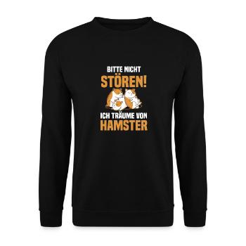 Nagetier Hamsterbesitzer Hamster - Unisex Pullover - Schwarz - Vorne - Alina (178cm) & Michal (187cm)