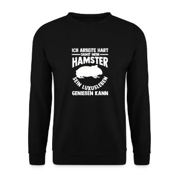 Nagetier Hamsterbesitzer Hamster - Unisex Pullover - Schwarz - Vorne - Alina (178cm) & Michal (187cm)