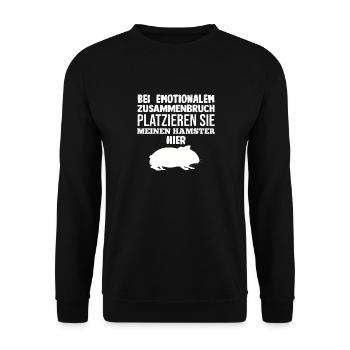 Nagetier Hamsterbesitzer Hamster - Unisex Pullover - Schwarz - Vorne - Alina (178cm) & Michal (187cm)