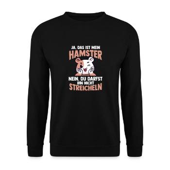 Nagetier Hamsterbesitzer Hamster - Unisex Pullover - Schwarz - Vorne - Alina (178cm) & Michal (187cm)