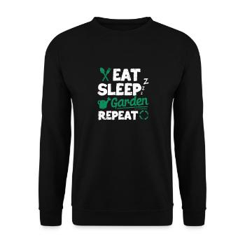 Eat Sleep Garden Repeat Fun Gardening - Unisex Sweatshirt - black - Front - Alina (178cm) & Michal (187cm)