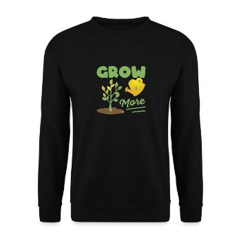 Grow More Funny Gardening Farmer Planter Flower - Unisex Sweatshirt - black - Front - Alina (178cm) & Michal (187cm)
