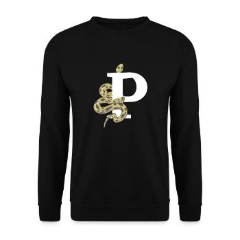 Letter p snake - Unisex Sweatshirt - black - Front - Alina (178cm) & Michal (187cm)