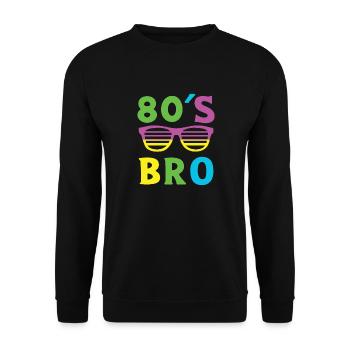 Costume 80s Bro Vintage Retro1980 - Unisex Sweatshirt - black - Front - Alina (178cm) & Michal (187cm)
