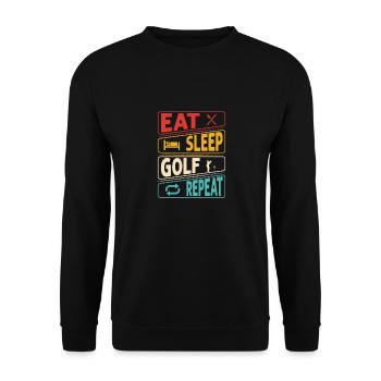 Eat Sleep Golf Repeat Golfing Par Tee - Unisex Sweatshirt - black - Front - Alina (178cm) & Michal (187cm)