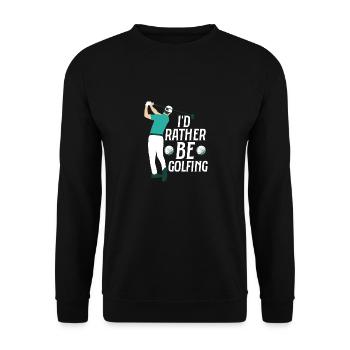 I'd Rather Be Golfing Par Tee Golfing - Unisex Sweatshirt - black - Front - Alina (178cm) & Michal (187cm)