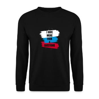 J’ai plus de 4 questions vintage texte simple - Sweat-shirt Unisexe - noir - Devant - Alina (178cm) & Michal (187cm)
