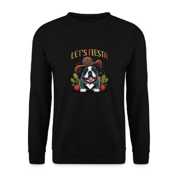 Happy Cinco de Mayo lets fiesta Bulldog - Unisex Sweatshirt - black - Front - Alina (178cm) & Michal (187cm)