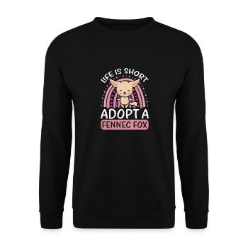 Sweet Desert Fox Gift For Girls Kids - Unisex Sweatshirt - black - Front - Alina (178cm) & Michal (187cm)