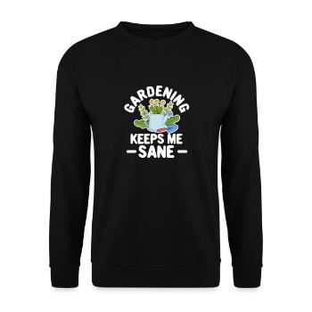 Gartenarbeit hält mich bei Verstand Naturliebhaber - Unisex Pullover - Schwarz - Vorne - Alina (178cm) & Michal (187cm)