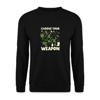 Choose Your Weapon Fun Gardening Plant - Unisex Sweatshirt - black - Front - Alina (178cm) & Michal (187cm)