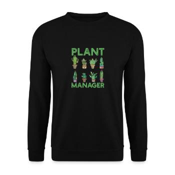 Plant Manager Funny Gardening Cook Plant - Unisex Sweatshirt - black - Front - Alina (178cm) & Michal (187cm)