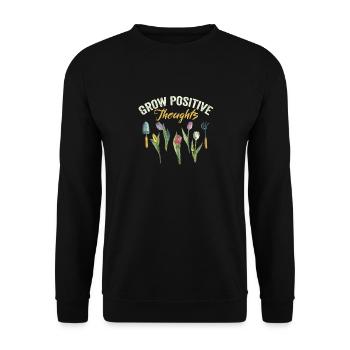 Cultiver des pensées positives Jardinage amusant - Sweat-shirt Unisexe - noir - Devant - Alina (178cm) & Michal (187cm)