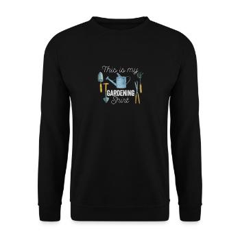 Dies ist mein Gartenarbeit Shirt lustig Gärtner - Unisex Pullover - Schwarz - Vorne - Alina (178cm) & Michal (187cm)