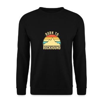 Born to Rockhound ores collecting minerals and - Unisex Sweatshirt - black - Front - Alina (178cm) & Michal (187cm)