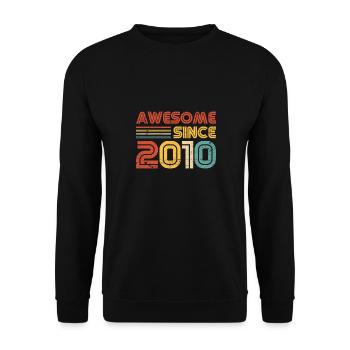 Awesome Since 2010 Birthday Vintage - Unisex Sweatshirt - black - Front - Alina (178cm) & Michal (187cm)