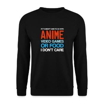 anime video games or food - Unisex Pullover - Schwarz - Vorne - Alina (178cm) & Michal (187cm)