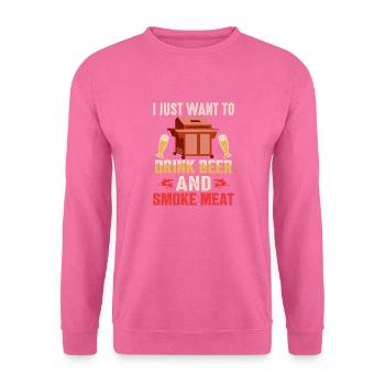 Je veux juste boire de la bière et fumer de la viande fumeur BB - Sweat-shirt Unisexe - rose - Devant