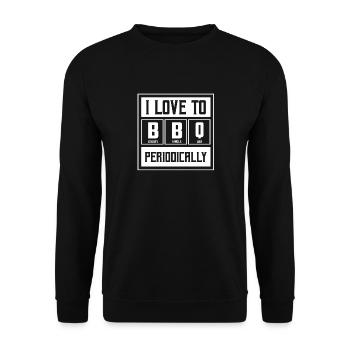I Love To BBQ Periodically Smoker Barbecue Grillin - Unisex Sweatshirt - black - Front - Alina (178cm) & Michal (187cm)