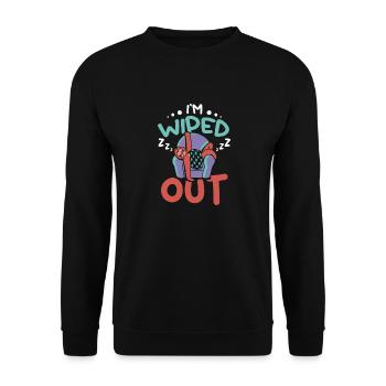 I'm wiped out Sleeping Sloth - Unisex Sweatshirt - black - Front - Alina (178cm) & Michal (187cm)