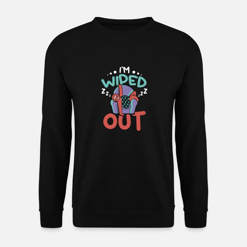 I'm wiped out Sleeping Sloth - Unisex Sweatshirt - black