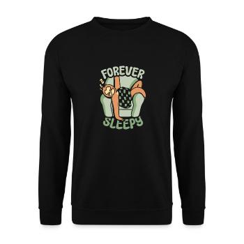 Always a sleepy sloth - Unisex Sweatshirt - black - Front - Alina (178cm) & Michal (187cm)