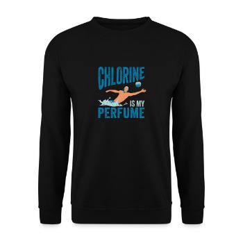 Chlorine Is My Perfume Swimmers Swimming Sports - Unisex Sweatshirt - black - Front - Alina (178cm) & Michal (187cm)