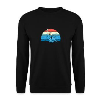 Wasserball Ball Sport Spieler Fan Trainer Torwart - Unisex Pullover - Schwarz - Vorne - Alina (178cm) & Michal (187cm)